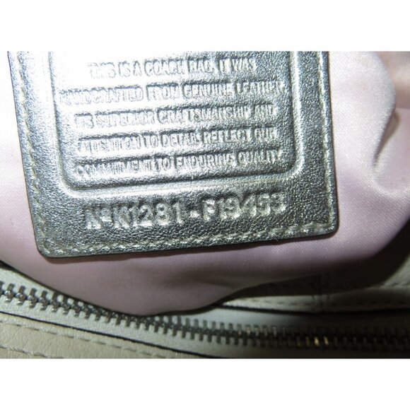 Coach 2012 Lynn Soho Cream Leather with Metallic Silver Trimmed Hobo Handbag - Picture 9 of 12